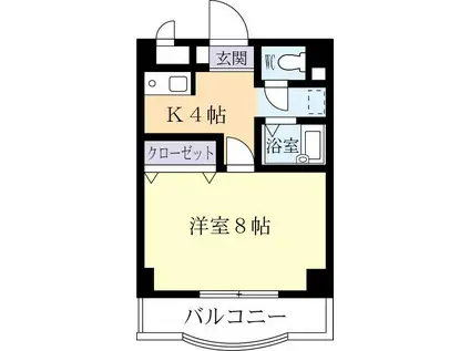 グランパスつくば(1K/4階)の間取り写真