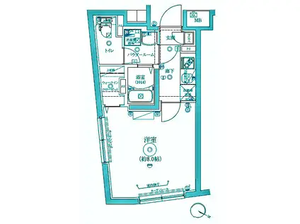 リルシア都立大学(1K/1階)の間取り写真