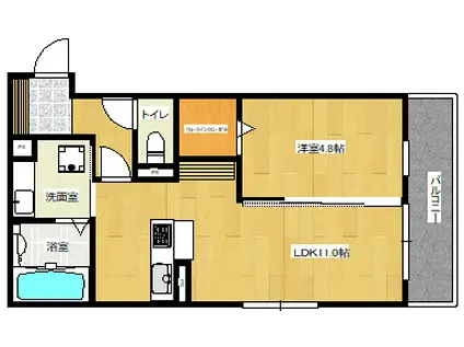 パークヴィラ合志IV(1LDK/2階)の間取り写真