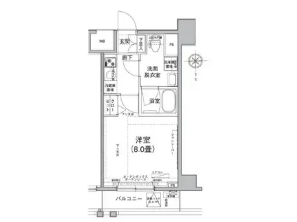 アイル東京深川壱番館(1K/7階)の間取り写真