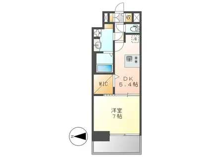 プレサンスジェネ葵(1DK/7階)の間取り写真