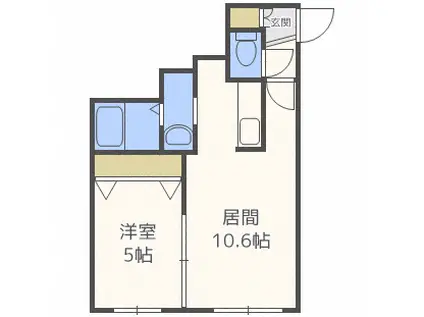 DYNAMIS N12(1LDK/2階)の間取り写真