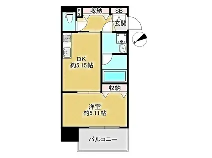 プリオーレ新開地(1DK/7階)の間取り写真