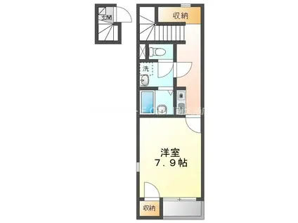 レオネクストスイセン(1K/2階)の間取り写真