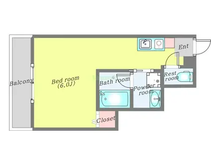 クロレ長町(1K/1階)の間取り写真