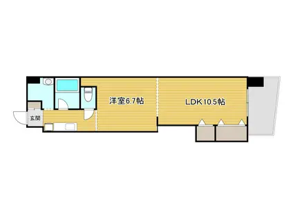 パステロアロッジオ45東蟹屋(2K/5階)の間取り写真