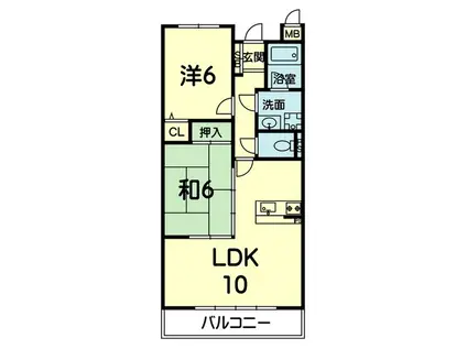 JR豊肥本線 武蔵塚駅 徒歩80分 3階建 築25年(2LDK/3階)の間取り写真