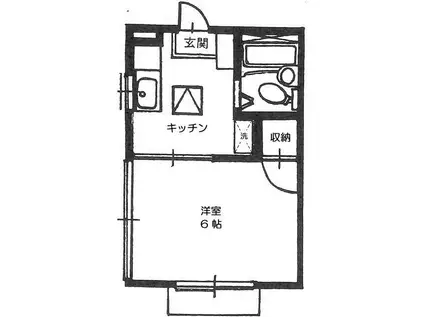 ハイツ山根(1K/1階)の間取り写真