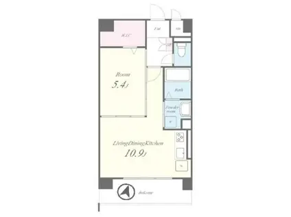 ふじみランド(1LDK/2階)の間取り写真