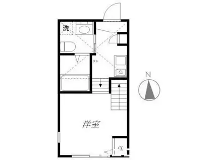 ハーモニーテラス五反野II(ワンルーム/2階)の間取り写真