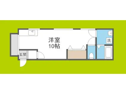 マンションフクハラ(ワンルーム/4階)の間取り写真