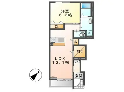 ル・パルク(1LDK/1階)の間取り写真