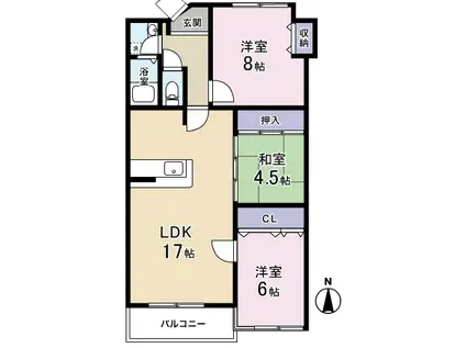 ロイヤルメゾン小豆餅(3LDK/3階)の間取り写真