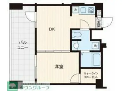 レスピール三鷹(1K/9階)の間取り写真