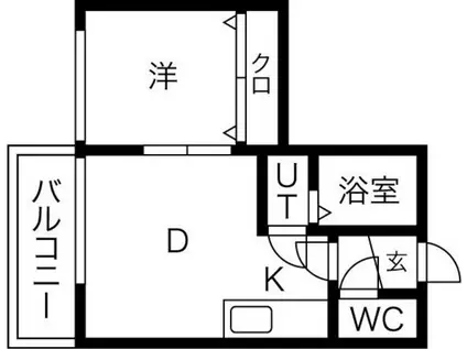 エア・フォルグ北大II(1DK/3階)の間取り写真