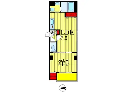 ソル レヴァンテ(1LDK/3階)の間取り写真