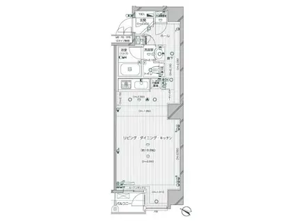 デュオスカーラ兜町(ワンルーム/4階)の間取り写真