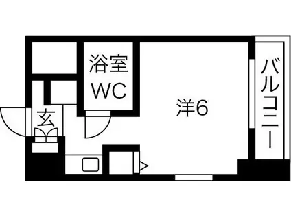 猪名寺パークマンションI(ワンルーム/8階)の間取り写真