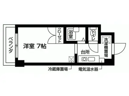 ブラントゥール恵比寿(1K/2階)の間取り写真