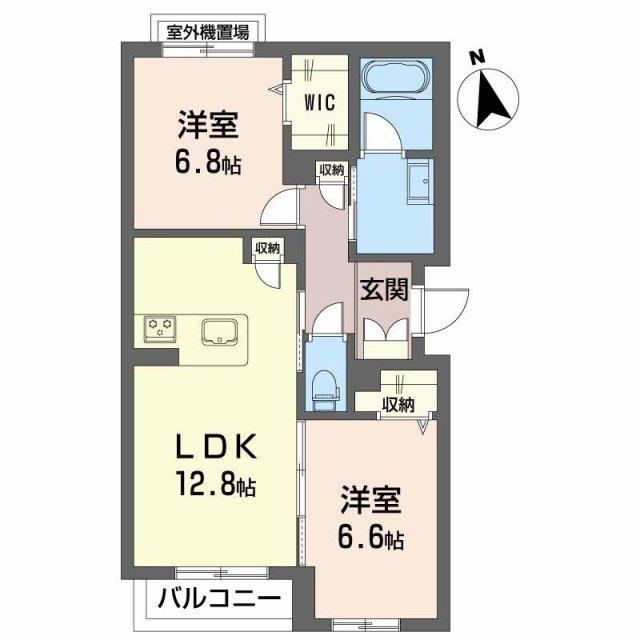グランディア古川(2LDK/3階)の間取り写真