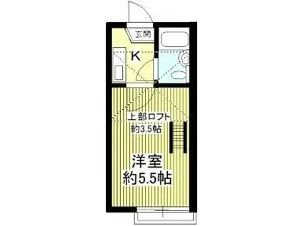 プラザ・ドゥ・アミーゴス(1K/1階)の間取り写真