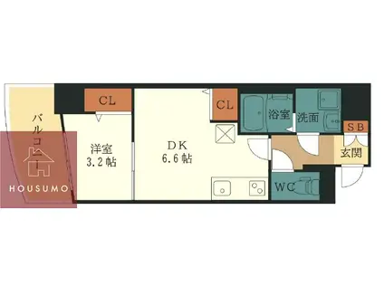 YOUS VIII番館(1DK/4階)の間取り写真