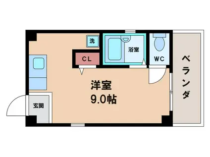 ライズ鶴ヶ丘(ワンルーム/1階)の間取り写真