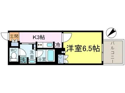 びゅうリエット新小岩(1K/7階)の間取り写真