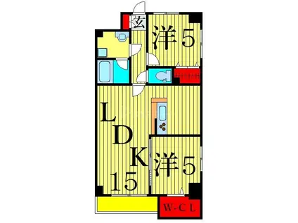 EAU・CIAIR(2LDK/1階)の間取り写真