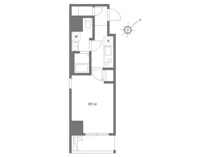 アリカ向島(1K/5階)の間取り写真