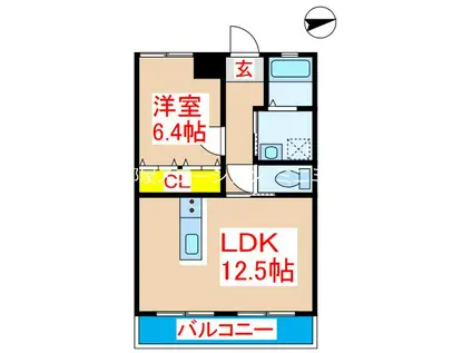 AVANCIA(1LDK/3階)の間取り写真
