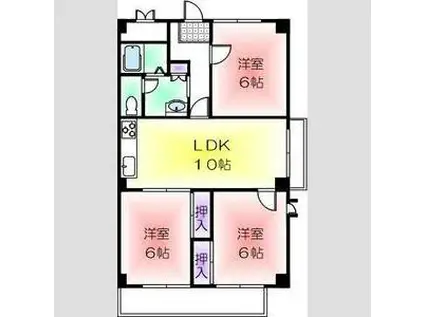 イーストガーデン バラ館(3LDK/3階)の間取り写真