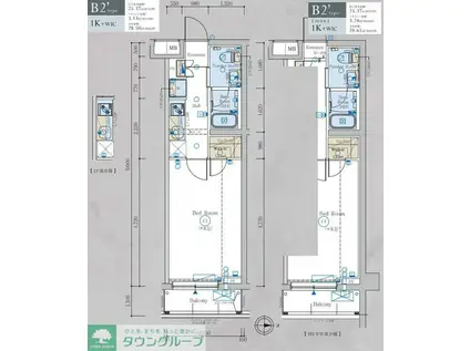 エステムコート元住吉(1K/1階)の間取り写真