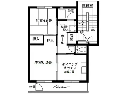 戸塚深谷(2DK/4階)の間取り写真