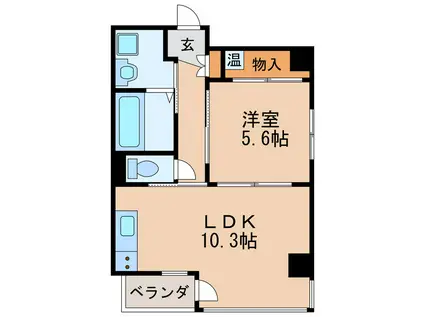 サン・フシミビル(1LDK/8階)の間取り写真