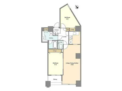 LASANTE池田山(2LDK/14階)の間取り写真