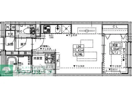 LUORE黒川(1LDK/2階)の間取り写真