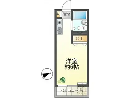 ロイヤルコート(ワンルーム/2階)の間取り写真