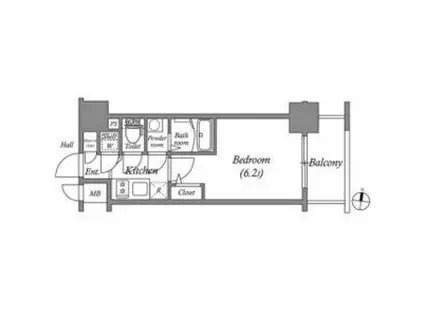 エスリード新大阪ヴェルデ(1K/8階)の間取り写真