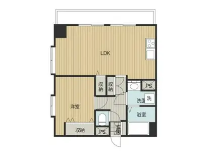 妙義坂マンション(1LDK/8階)の間取り写真