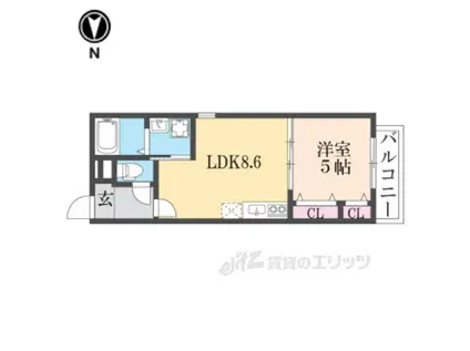 フジパレス弥刀駅北Ⅰ番館(1LDK/2階)の間取り写真