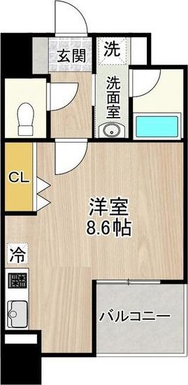 CITY SPIRE 名古屋大須(ワンルーム/11階)の間取り写真