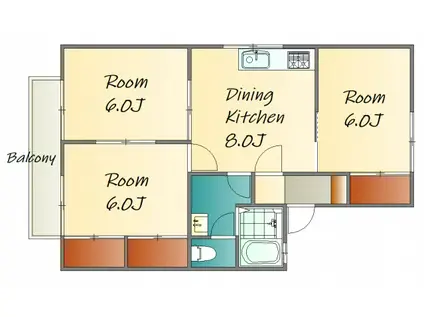 EIマスダ(3LDK/2階)の間取り写真