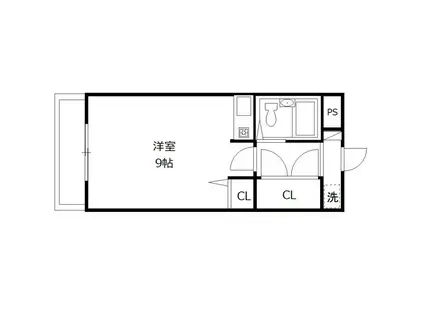 アローンパレス(ワンルーム/3階)の間取り写真