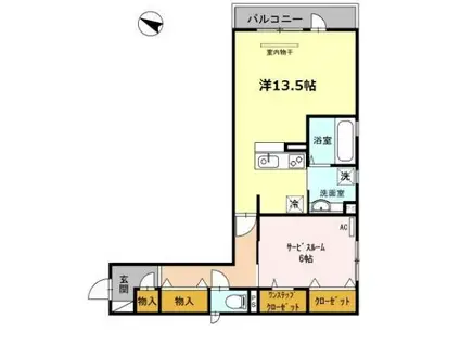 FOREST千里.EST(ワンルーム/1階)の間取り写真