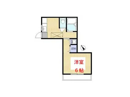 ローゼハイムII(1K/2階)の間取り写真