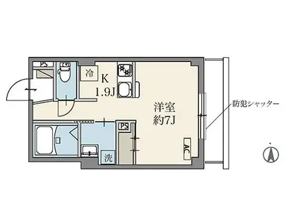 ベルア中野新橋(1K/1階)の間取り写真