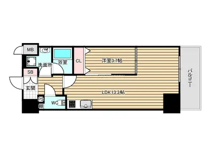 サルナート海老江(1LDK/6階)の間取り写真