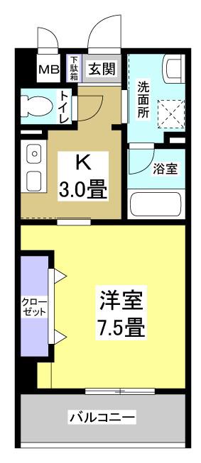 エストメンツ中央(1K/8階)の間取り写真