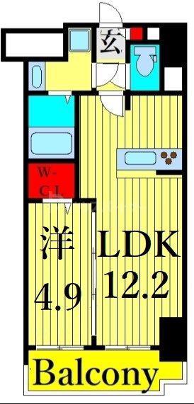 グレイスフルリッチ(1LDK/11階)の間取り写真